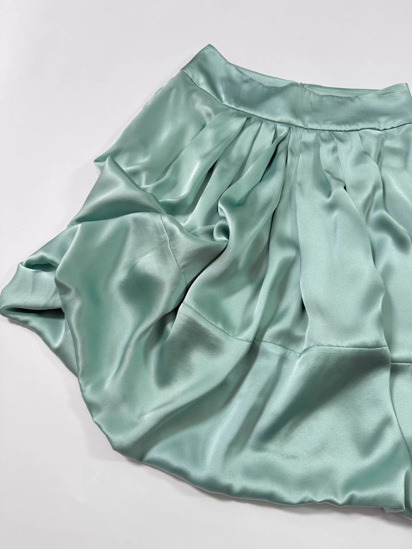Valentino Valentino 2000s RTW Mint Green Silk Mini Skirt Size 27" / US 4 / IT 40 - 7 Thumbnail