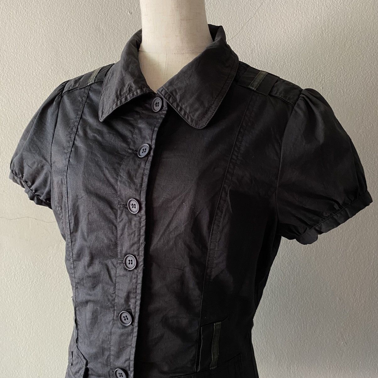 Designer × Japanese Brand USNS GIRLS Black Peter Pan Collar Puff-Sleeve Shirt Size M / US 6-8 / IT 42-44 - 13 Thumbnail