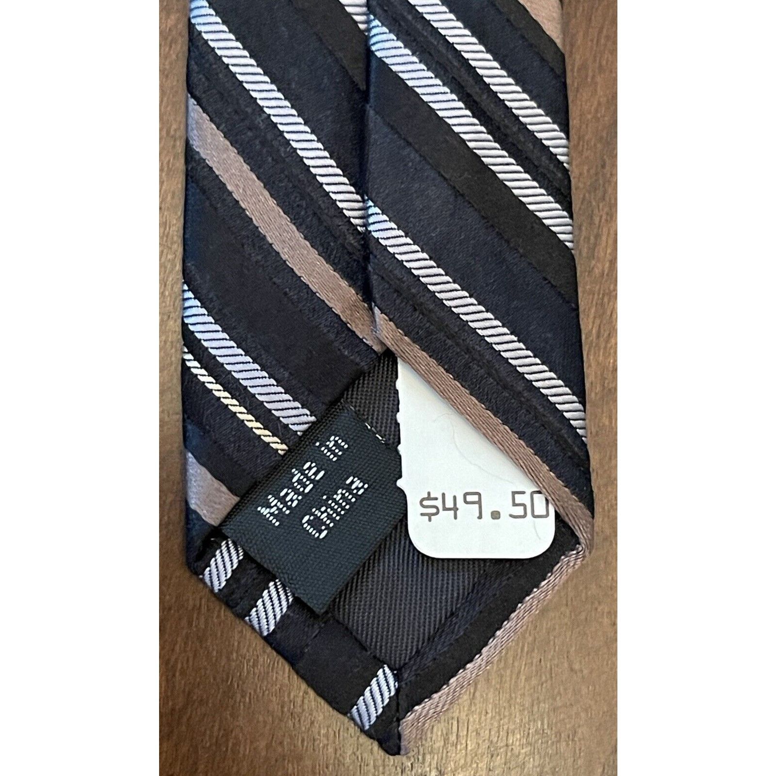 DKNY Dkny Black Brown 100% Silk Men’s Neck Tie Made In China Size ONE SIZE - 7 Thumbnail