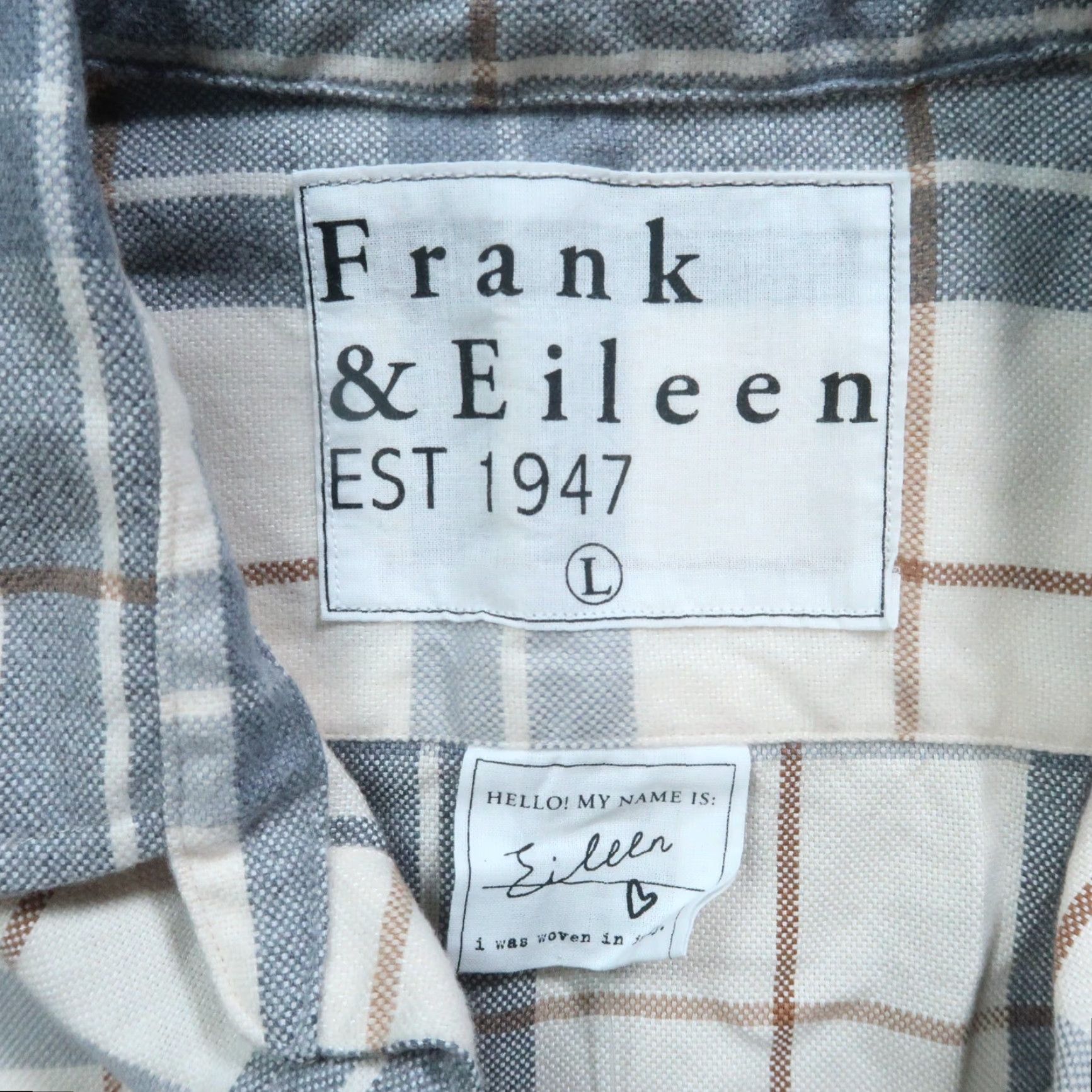 Frank & Eileen Frank Eileen Shirt Women Large Gray Plaid Long Sleeve Button Relaxed Size L / US 10 / IT 46 - 3 Thumbnail