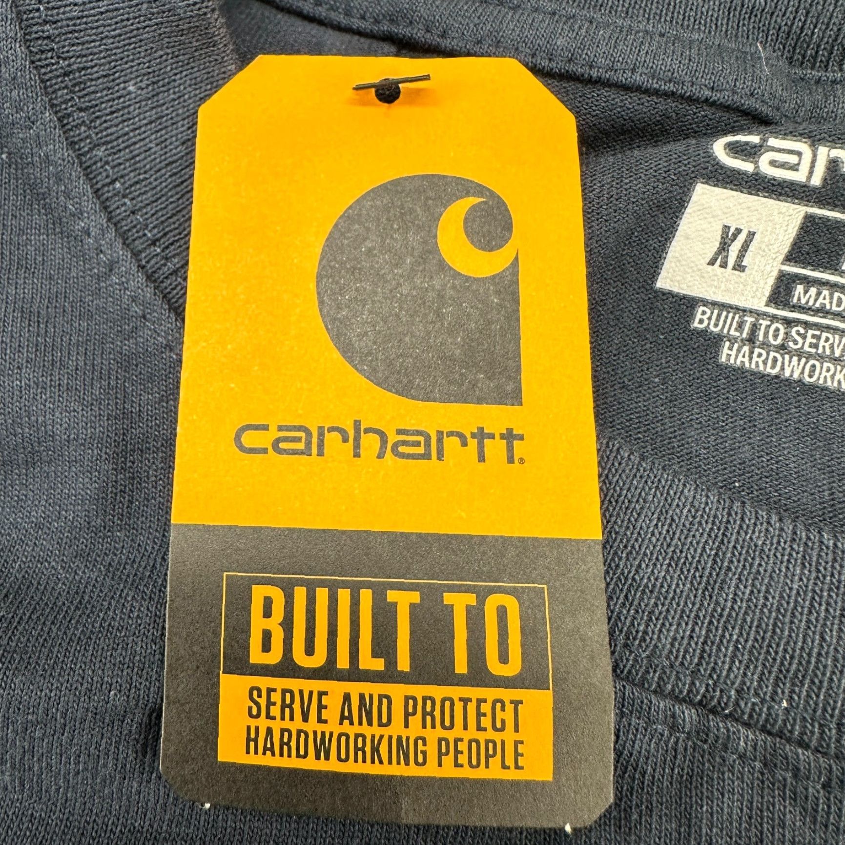 Carhartt Carhartt Shirt Mens XL Blue Short Sleeve Logo Cotton Navy NVY K87 Regular Fit Size US XL / EU 56 / 4 - 6 Thumbnail