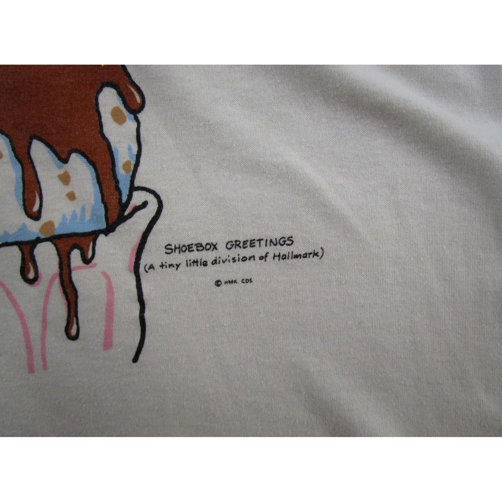 Vintage VINTAGE Hallmark T-Shirt Graphic Print Ice Cream Stitch SZ M White Men Short Sleeve Crew Neck 1990s Hallmark Greeting Card? Size US M / EU 48-50 / 2 - 3 Thumbnail