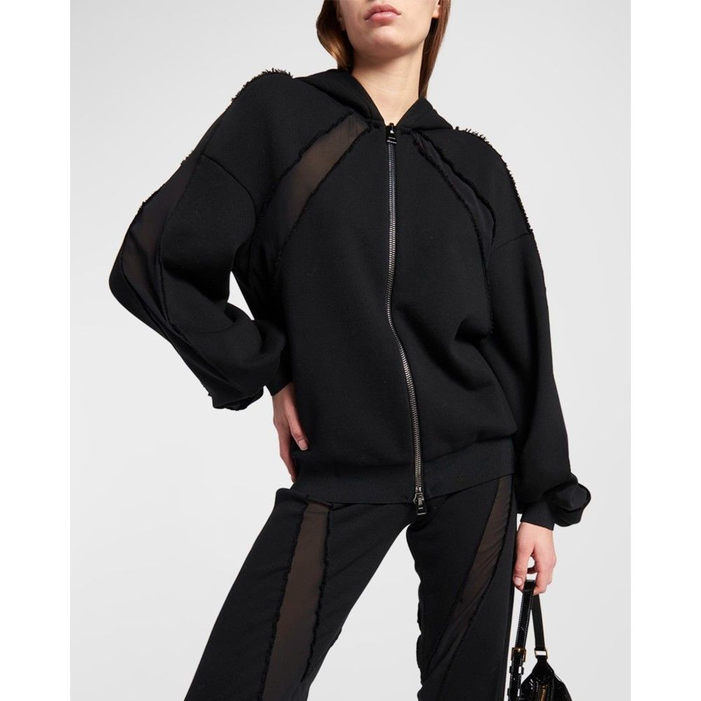 Tom Ford o1loc1c0924 FLJ047 Cotton Fleece Zip Jacket in Black Size S / US 4 / IT 40 - 2 Thumbnail