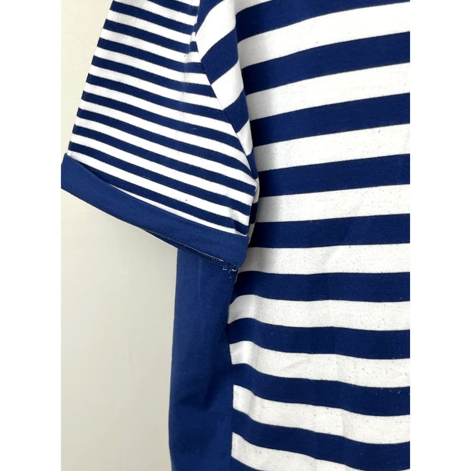 Tommy Hilfiger Tommy Hilfiger Sport Shirt Womens L Blue White Stripe Short Sleeve Boxy Top Size L / US 10 / IT 46 - 4 Thumbnail