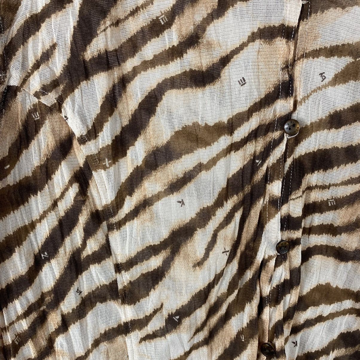 Krizia Uomo EVEX by Krizia Uomo Tiger Stripes Print Button Up Shirt Size M / US 6-8 / IT 42-44 - 6 Thumbnail