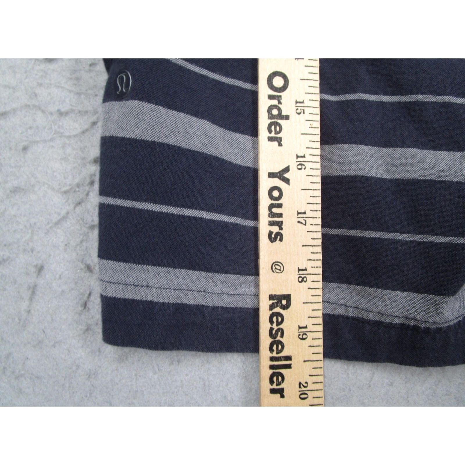 Lululemon Lululemon Commission Short Mens 32 Gray Navy Stripe Chino Zip Pocket Twill Size US 32 / EU 48 - 7 Thumbnail