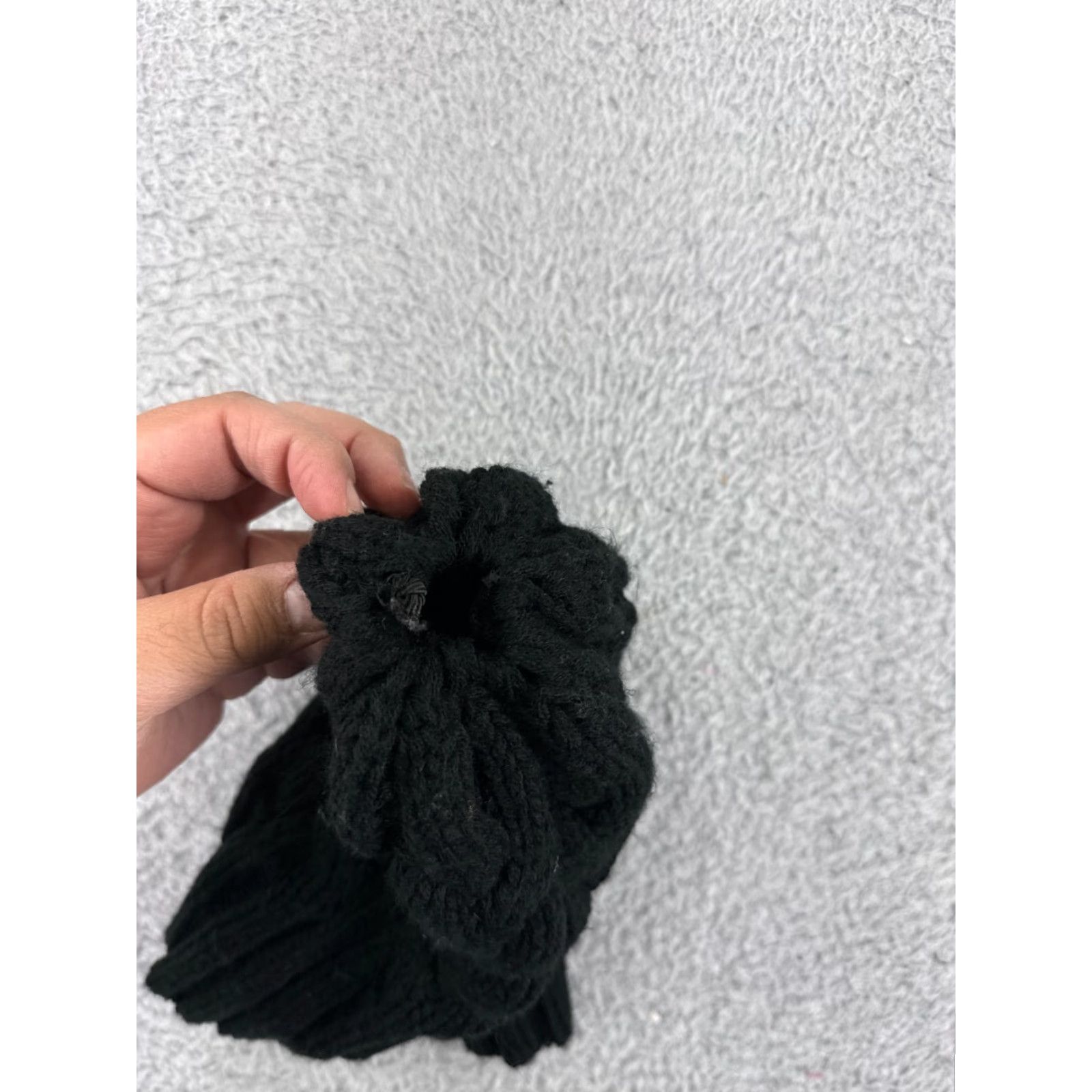 Vintage Beanie Toque Adult One Size Black Cable Knit 100% Acrylic Winter Warm Ski Snow Hat Mens Beanie Size ONE SIZE - 3 Thumbnail