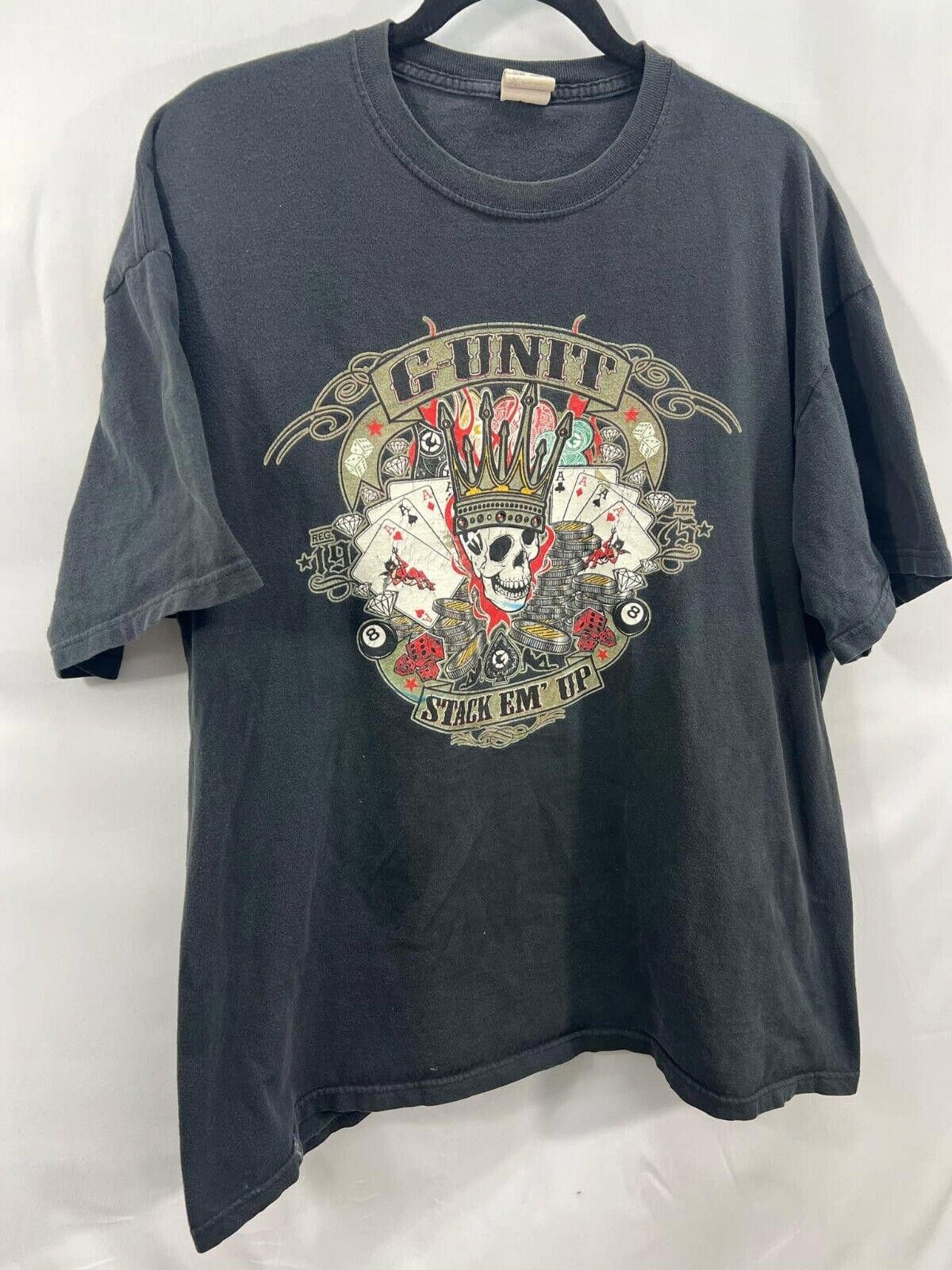 Designer Vintage GUNT T-Shirt - Skull & Cards Graphic Tee Size US XL / EU 56 / 4 - 1 Thumbnail
