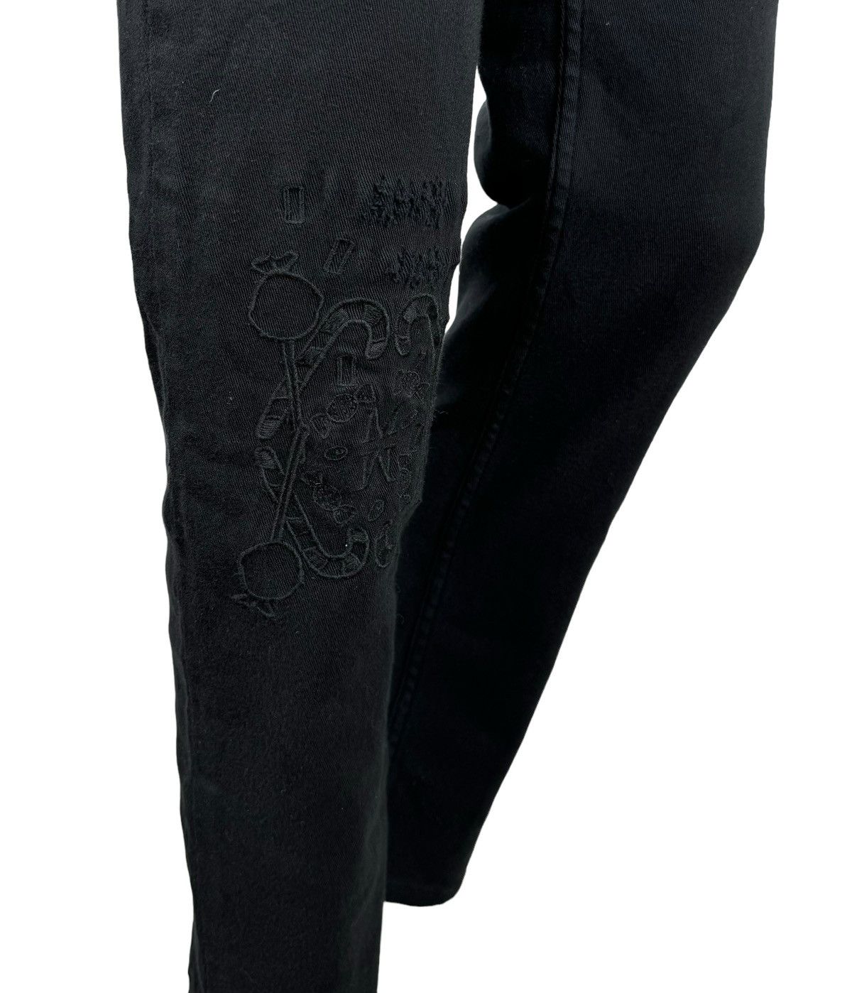 Designer Max&Moi Black Jeans Embroidered Sweet Collection size 38 Size 26" / US 2 / IT 38 - 5 Thumbnail