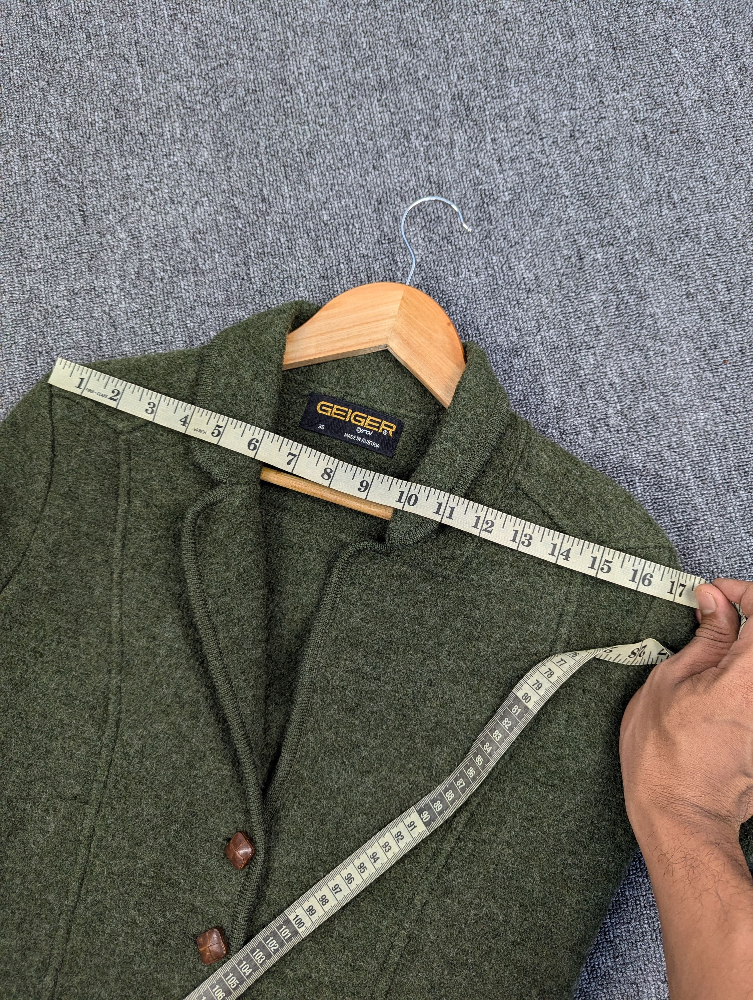 Designer Vintage 90s GEIGER Tyrol Wool Green Blazer Jacket Size XS / US 0-2 / IT 36-38 - 15 Thumbnail