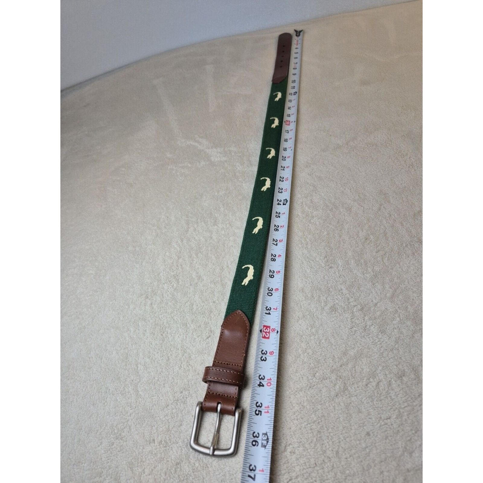 & Other Stories Reel Point Shelter Island Men's Belt Size 30 Green Alligator Size 30 - 7 Thumbnail