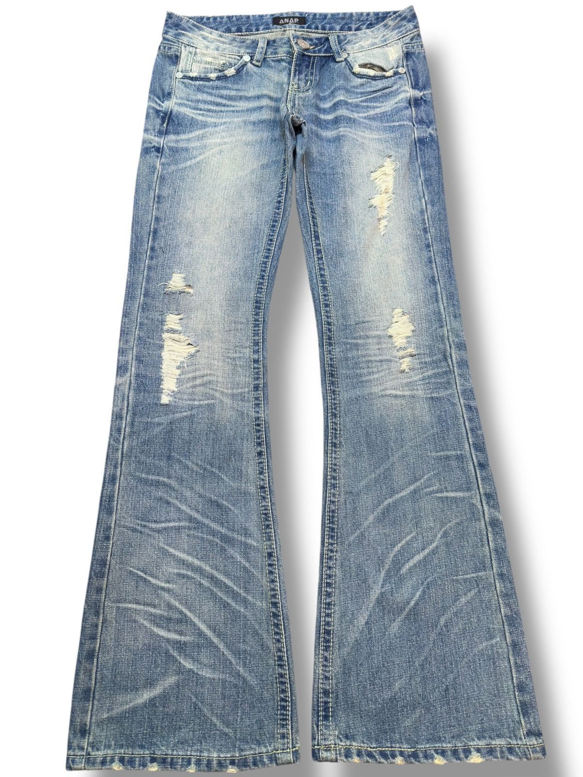 Hysteric Glamour Vintage ANAP Flare Bootcut Whiskers Wrinkles Denim Size US 30 / EU 46 - 1 Thumbnail