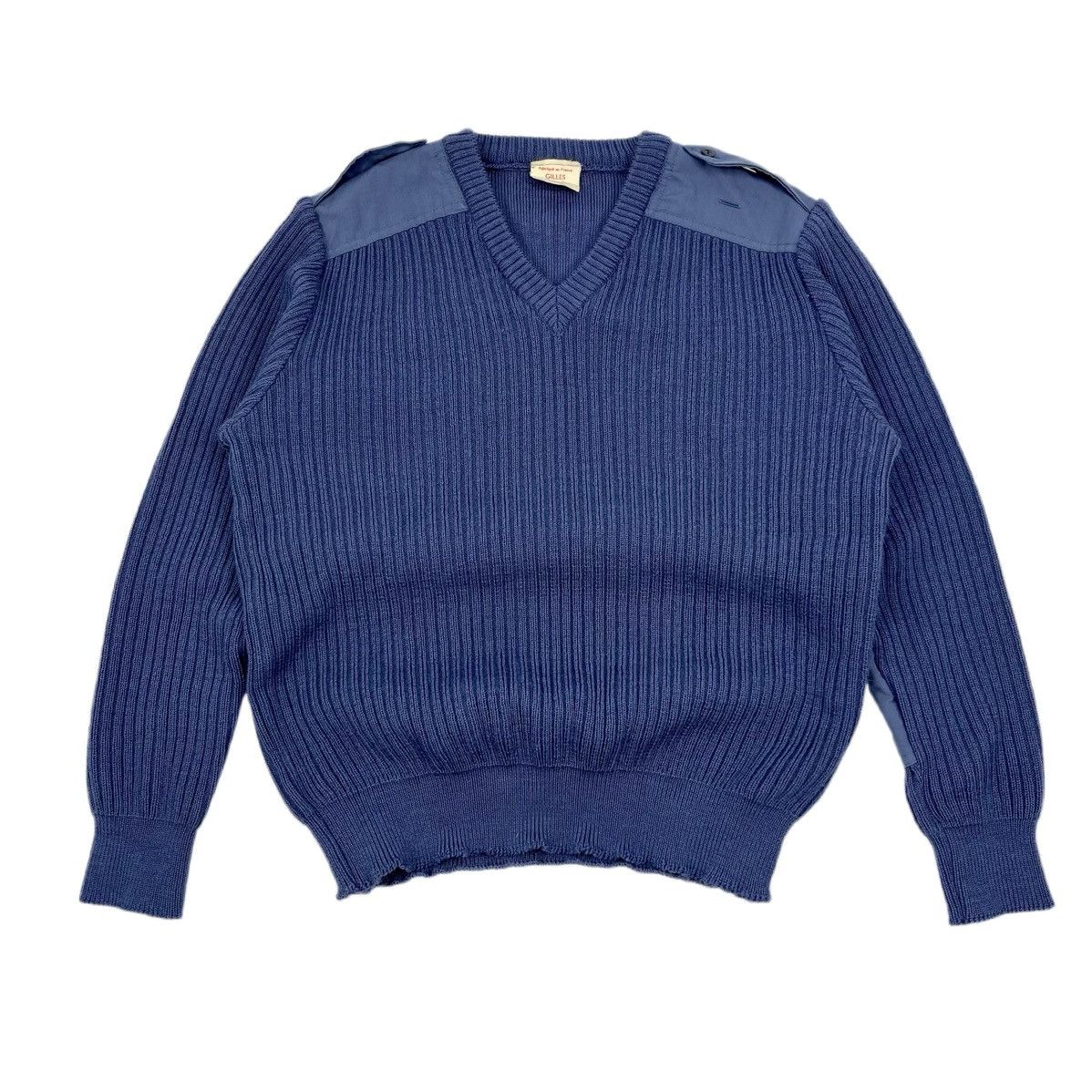 Vintage Vintage military surplus denim blue knit sweater Size US M / EU 48-50 / 2 - 1 Thumbnail