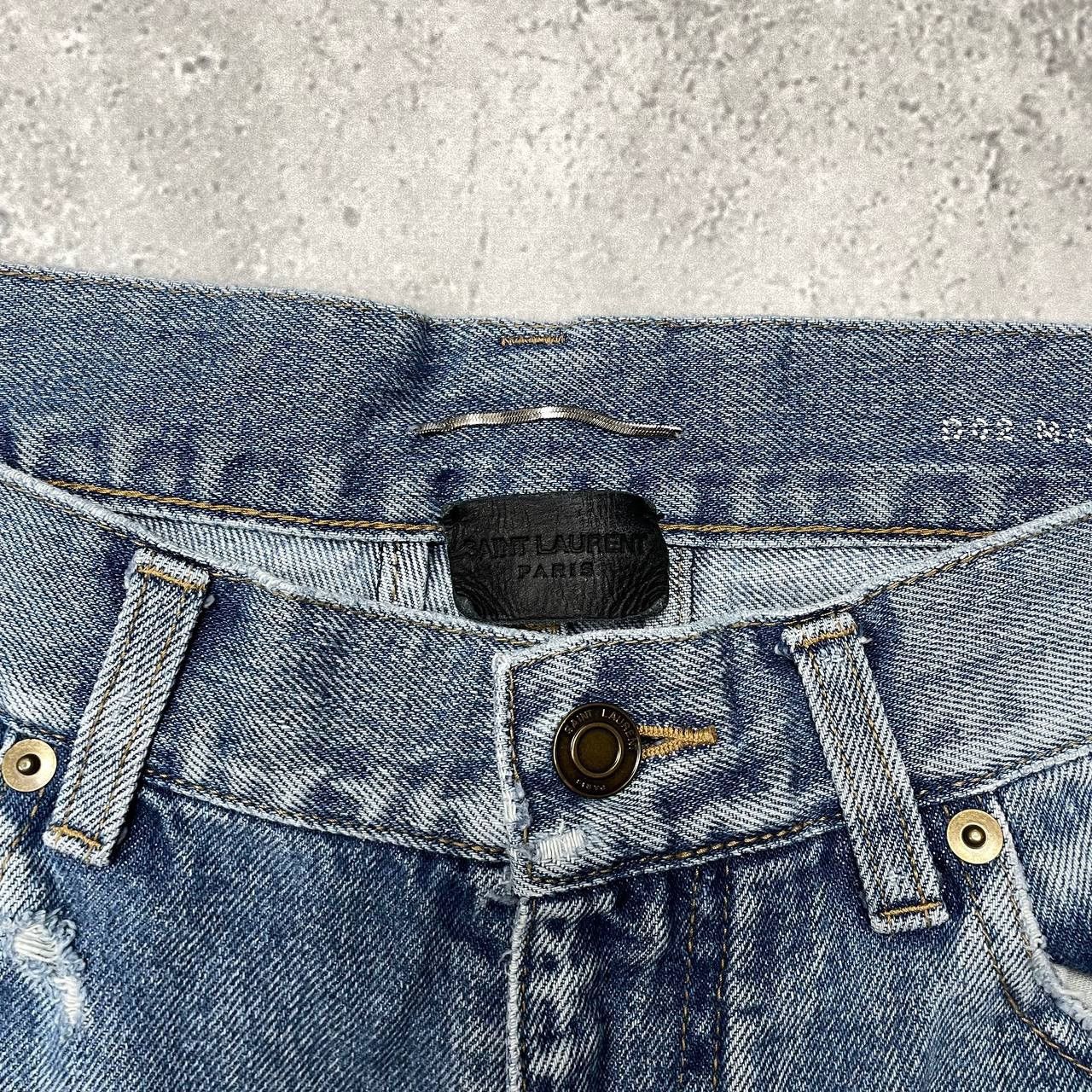Saint Laurent Paris Saint Laurent D02 Washed Blue Distressed Jeans Skinny Fit Size US 30 / EU 46 - 9 Thumbnail