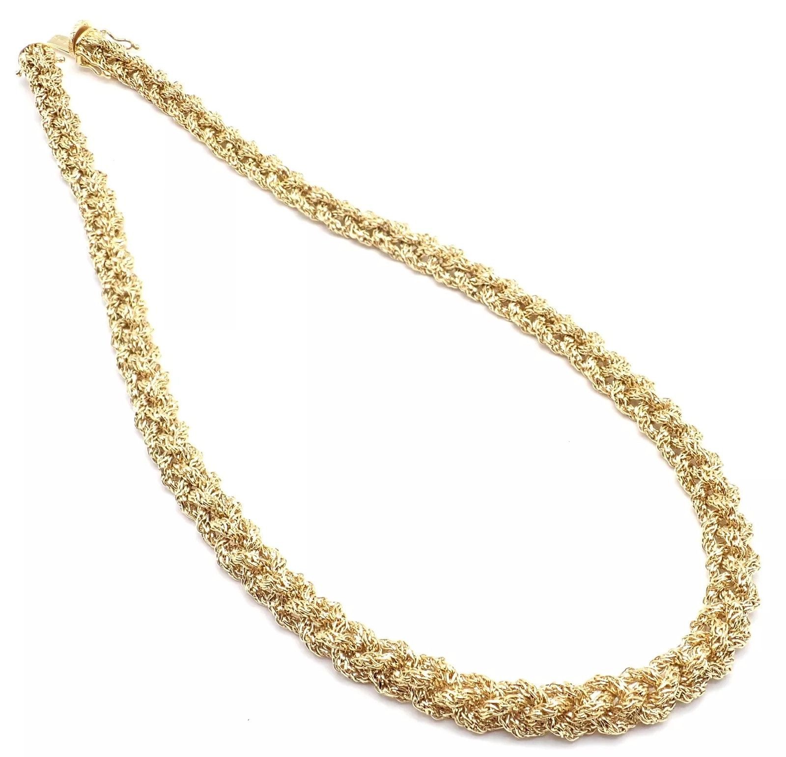 Tiffany & Co 18k Yellow Gold Basketweave Link Chain Necklace