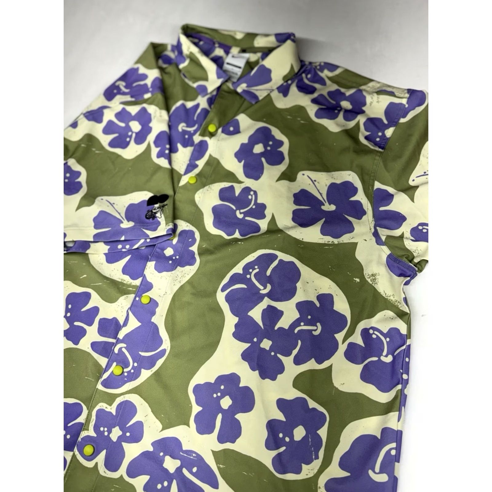 Nike Nike Tennis Pickleball Floral Hawaiian Button-Up Shirt Men Large Color Green Short Sleeve Tie-Dye? Size US L / EU 52-54 / 3 - 2 Thumbnail