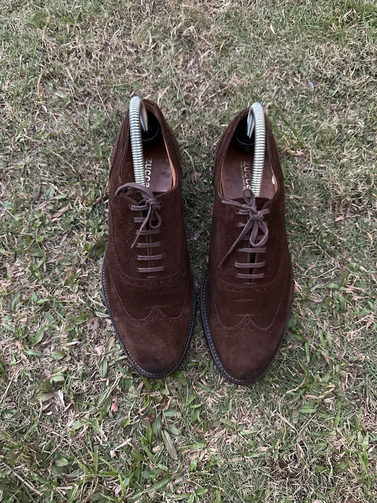 Zucca Vintage Zucca Oxford Wingtip Brown Suede Shoes Size US 7 / EU 40 - 3 Thumbnail
