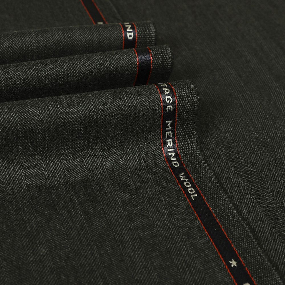 HUSBANDS SINGLE-BREASTED JACKET IN WOOL - MEDIUM GREY HERRINGBONE Size 38R - 5 Thumbnail