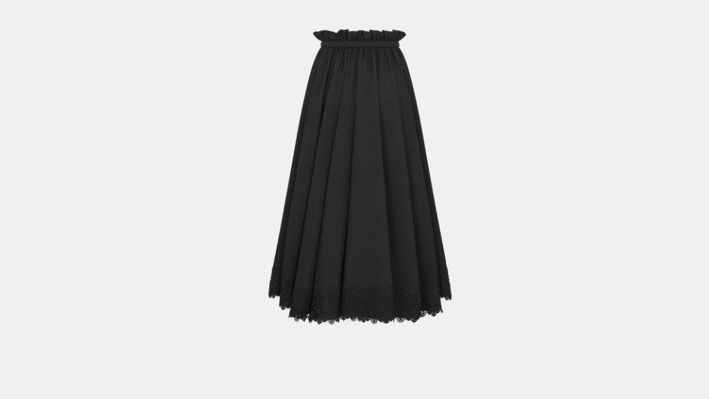 Dior o1w1db10225 Mid-Length Open-Front Skirt in Black Size 28" / US 6 / IT 42 - 2 Thumbnail