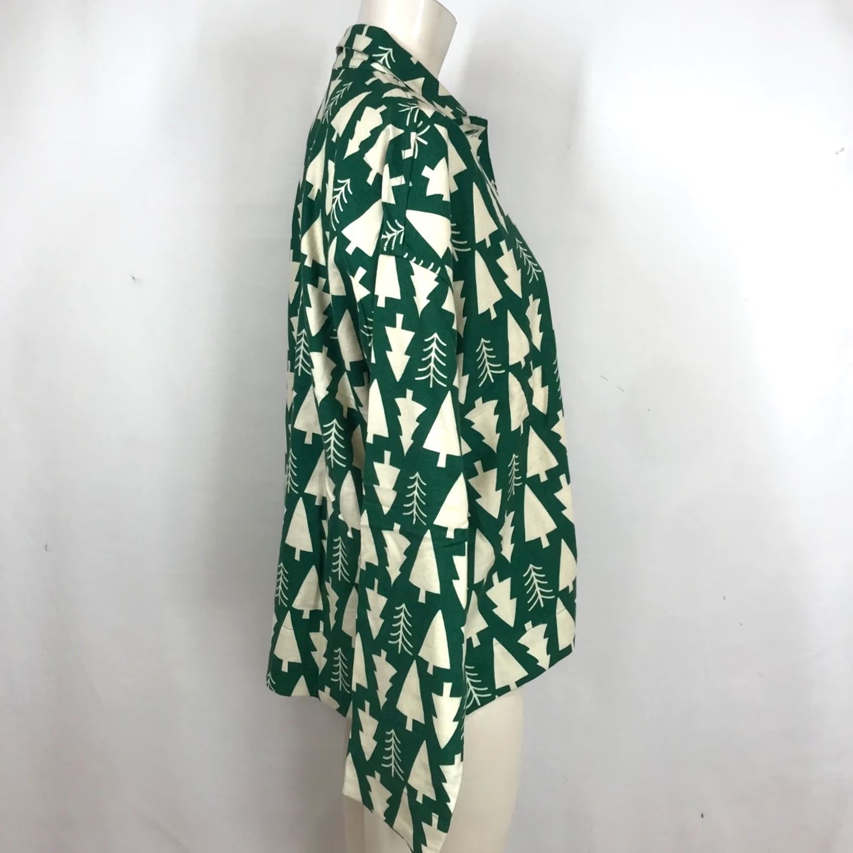 Vintage HANNA ANDERSSON WOMEN'S S GREEN LONG SLEEVE BUTTON COLLARED COTTON PAJAMA Top (Pajama Top) Size S / US 4 / IT 40 - 4 Thumbnail
