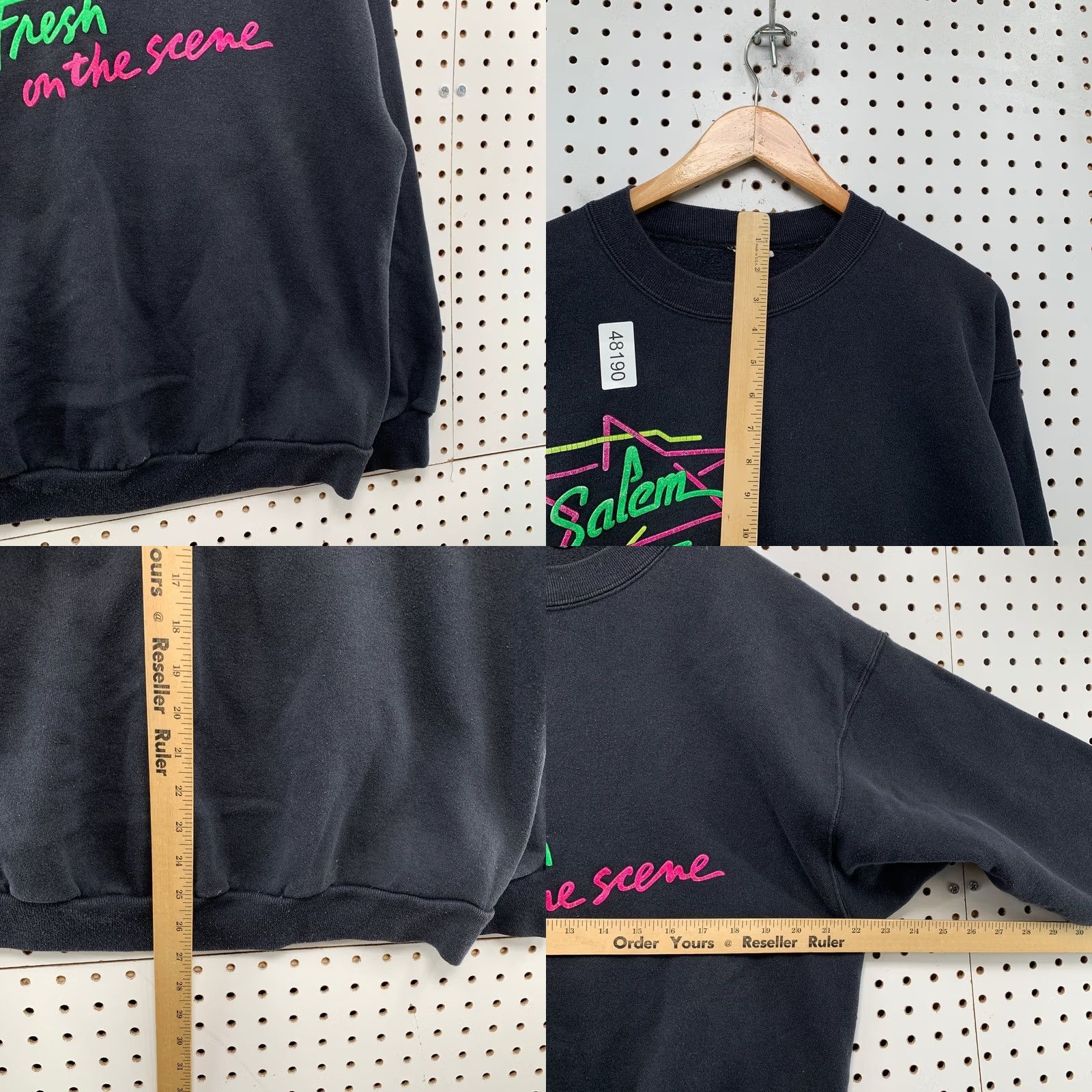 Vintage VINTAGE Salem Sweatshirt Mens Large Black Fresh On The Scene Cigarette Promo USA Shirt Mens L Black 80s USA Size US L / EU 52-54 / 3 - 8 Thumbnail