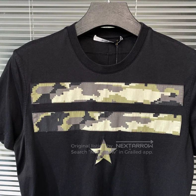 Givenchy Givenchy Short-sleeve T-shirt with Camo Patch and Star Emb Size US M / EU 48-50 / 2 - 3 Thumbnail