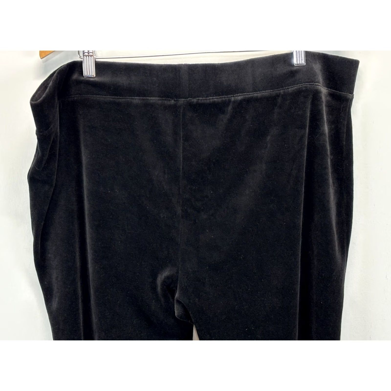 Talbots Talbots Velour Casual Pants Women 3X Plus Black Stretch Pull On Size 40" / US 18 - 4 Thumbnail