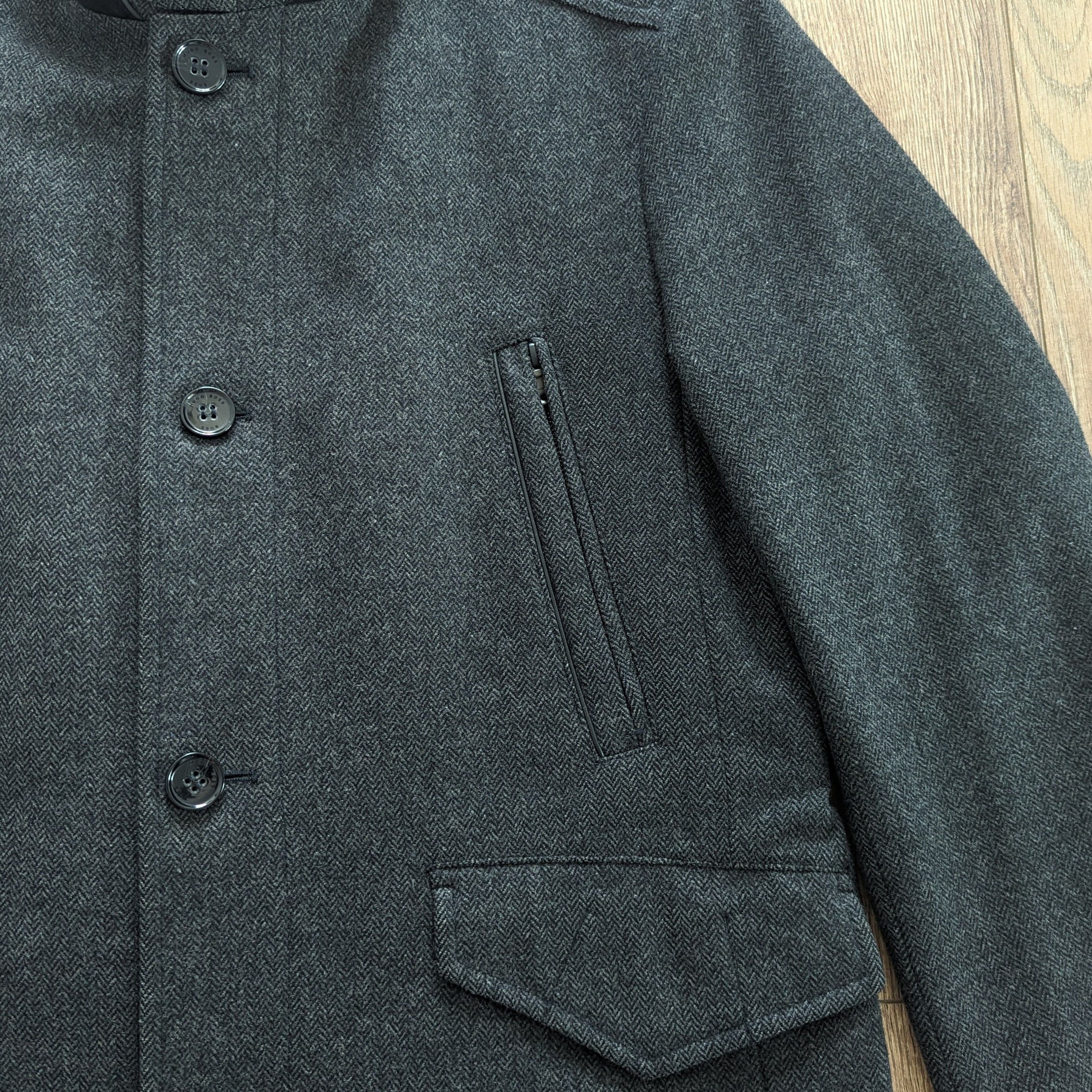 Hugo Boss HUGO BOSS Wool Men's Coat Size L (52) Luxury Brand Dark Gray Size US L / EU 52-54 / 3 - 5 Thumbnail