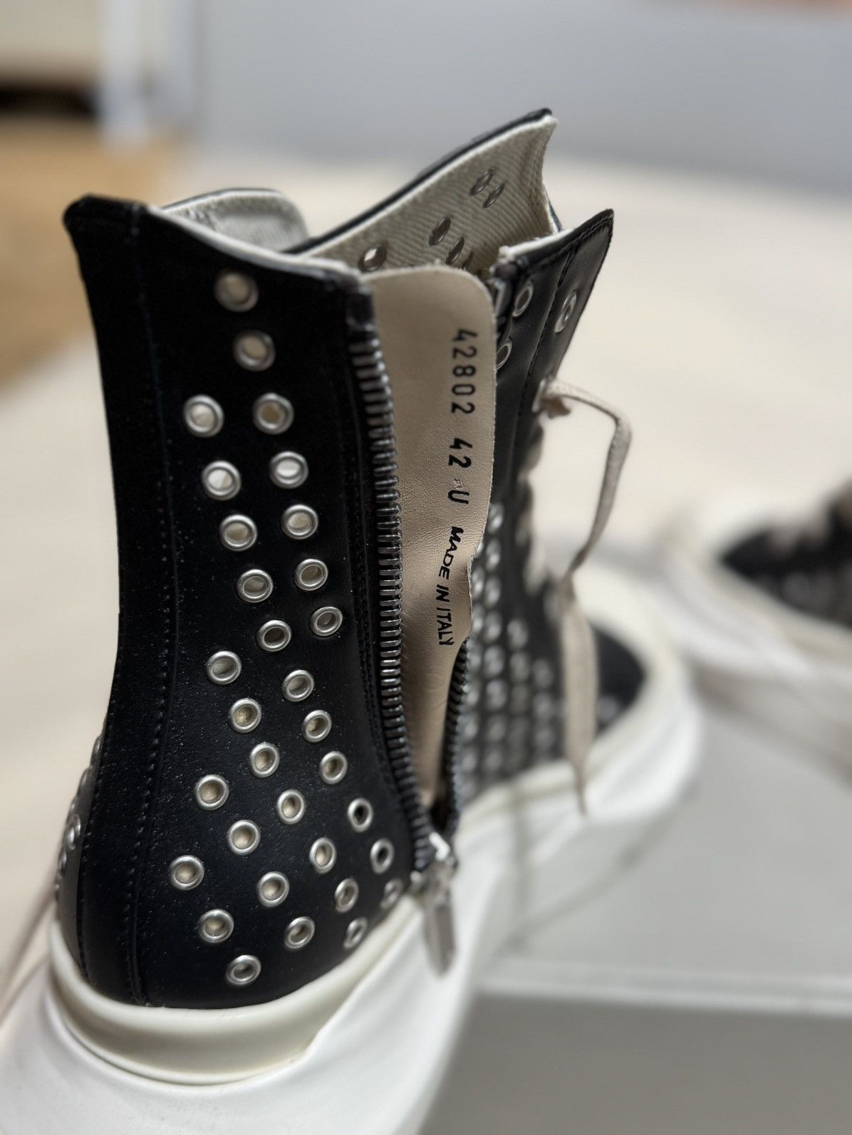 Rick Owens RAMONES PERFORATED EYELET SNEAKERS TRAINERS Size US 9 / EU 42 - 6 Thumbnail