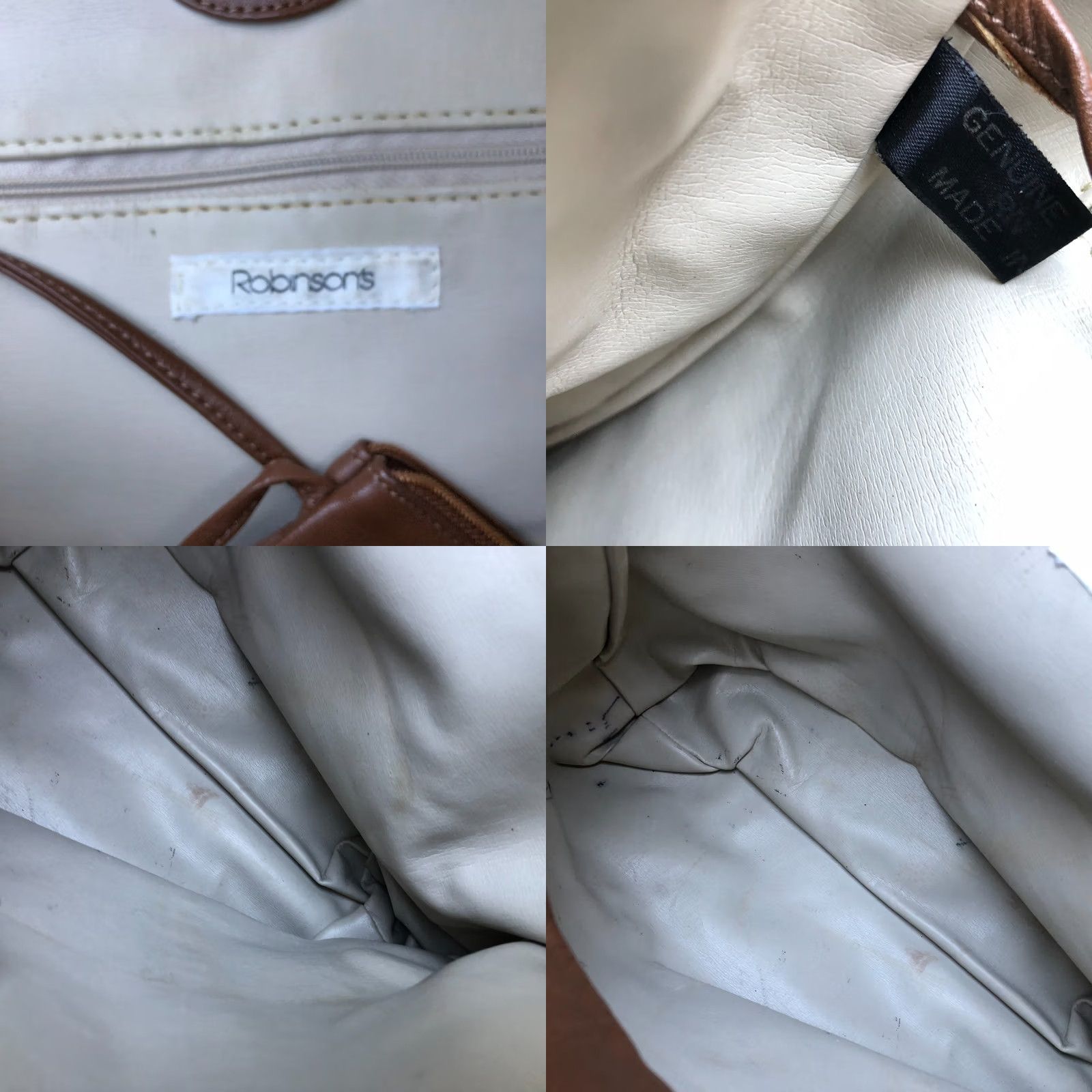Vintage VINTAGE Robinson's Leather Tote Purse Women's Brown Shoulder Bag Large Tote Brown Leather Women Bag Large Robinson's Size ONE SIZE - 9 Thumbnail