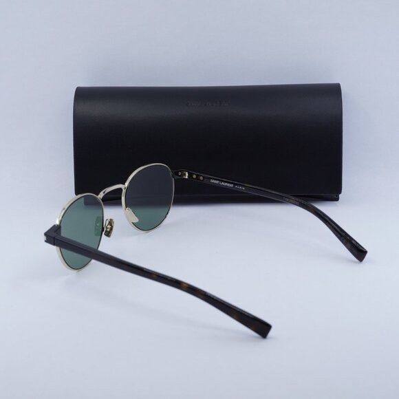Saint Laurent Paris Saint Laurent SL707 002 Sunglasses Gold/Havana Round Frame Size ONE SIZE - 12 Thumbnail