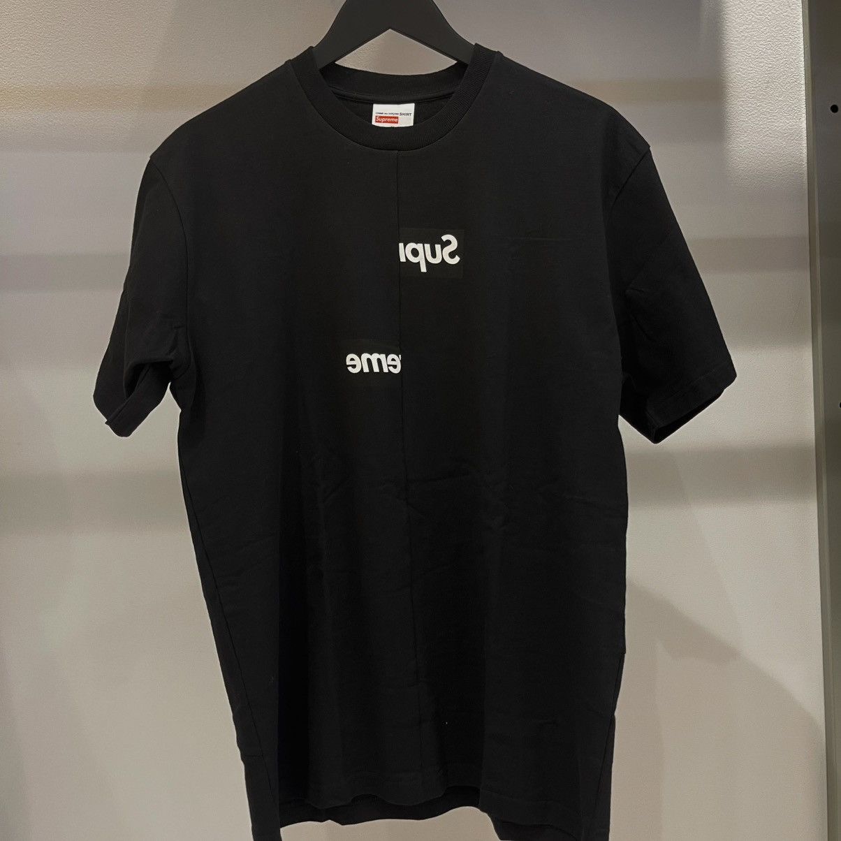 CDG - Men's Asymmetric Split T-Shirt - (White) comme des garçons