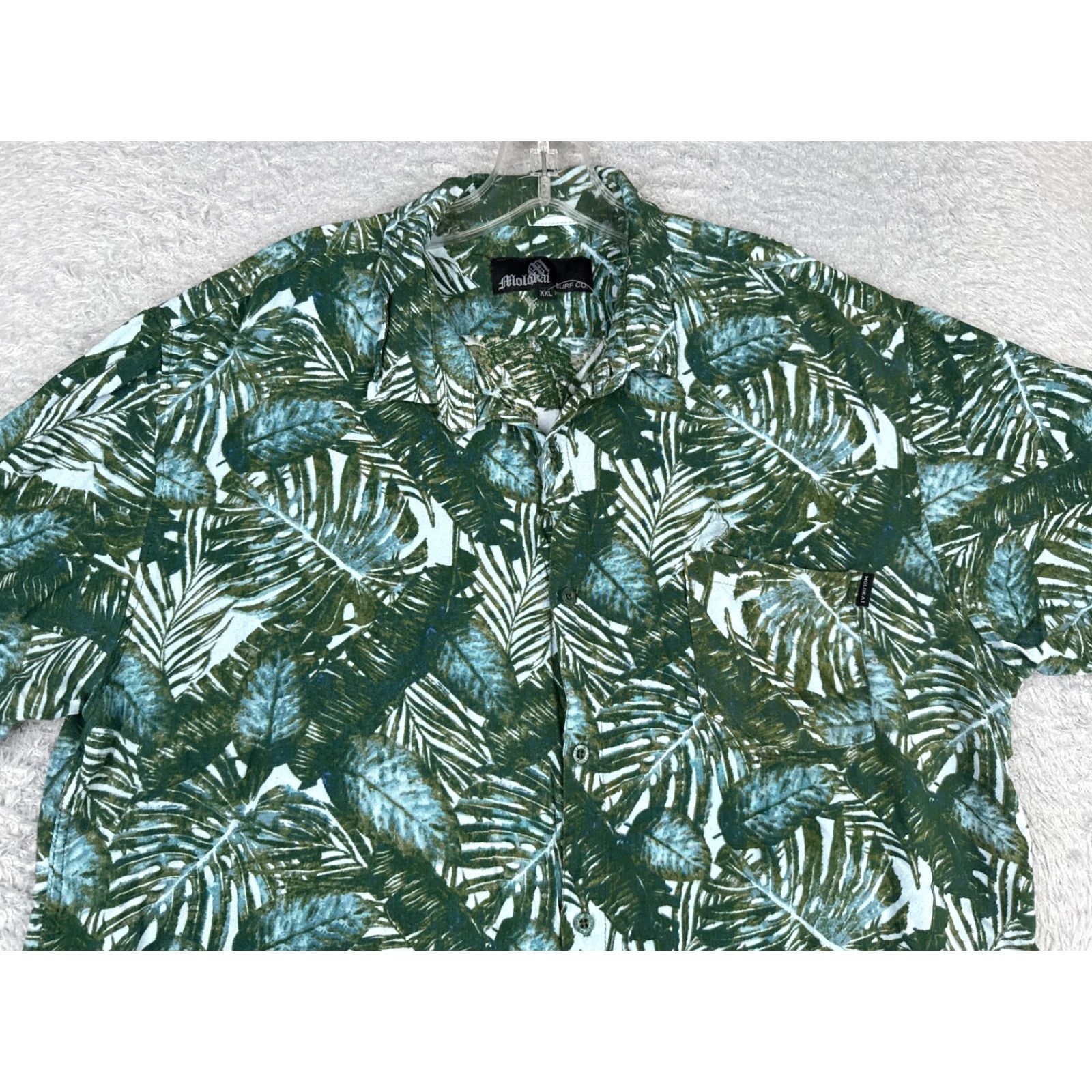 CO Molokai Surf Co Shirt Adult 2XL Blue Floral Leaf Hawaiian 100% Rayon Hawaiian Shirt Mens Size 2XL Blue Floral Leaf Size US XXL / EU 58 / 5 - 4 Thumbnail