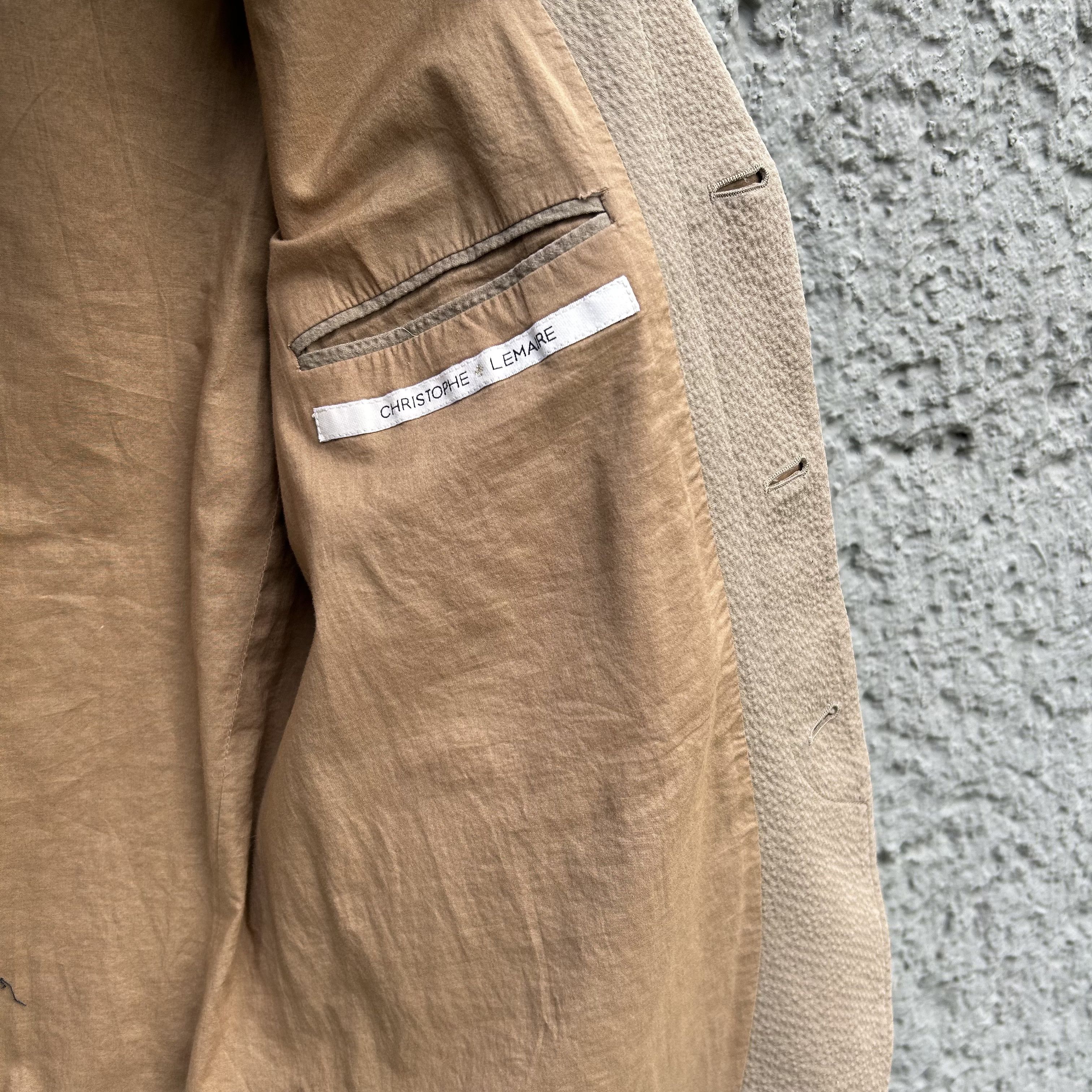 Lemaire Lemaire Beige Brown Light Seersucker Suit Jacket Size 48R - 8 Thumbnail