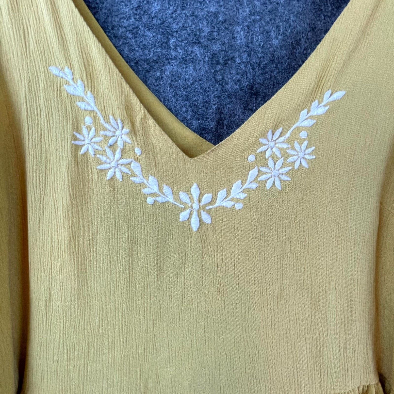 Joie Joie Dress 2 Mustard Yellow Tiered Ruffle Cottage Peasant Size XS / US 0-2 / IT 36-38 - 5 Thumbnail