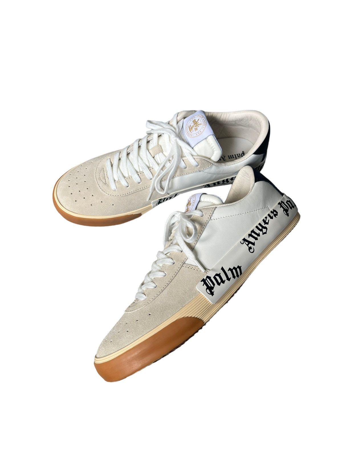 image of Palm Angels Vulcanized Low-Top Sneakers in White, Men's (Size 10)