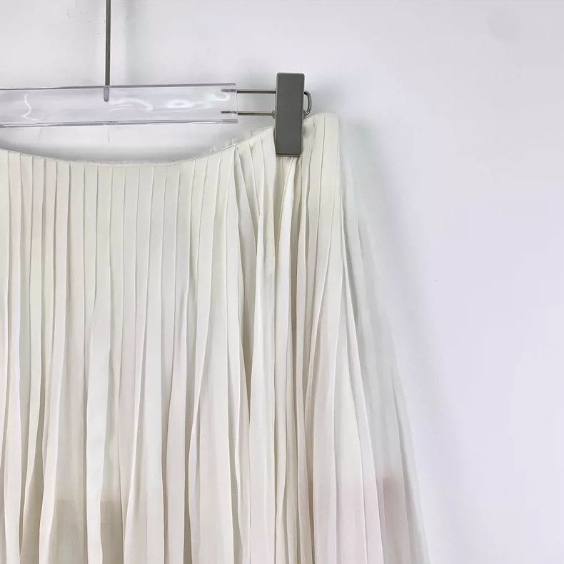 Celine Celine Pleated Midi Skirt in OffWhite Size US 38 / EU 54 - 3 Thumbnail