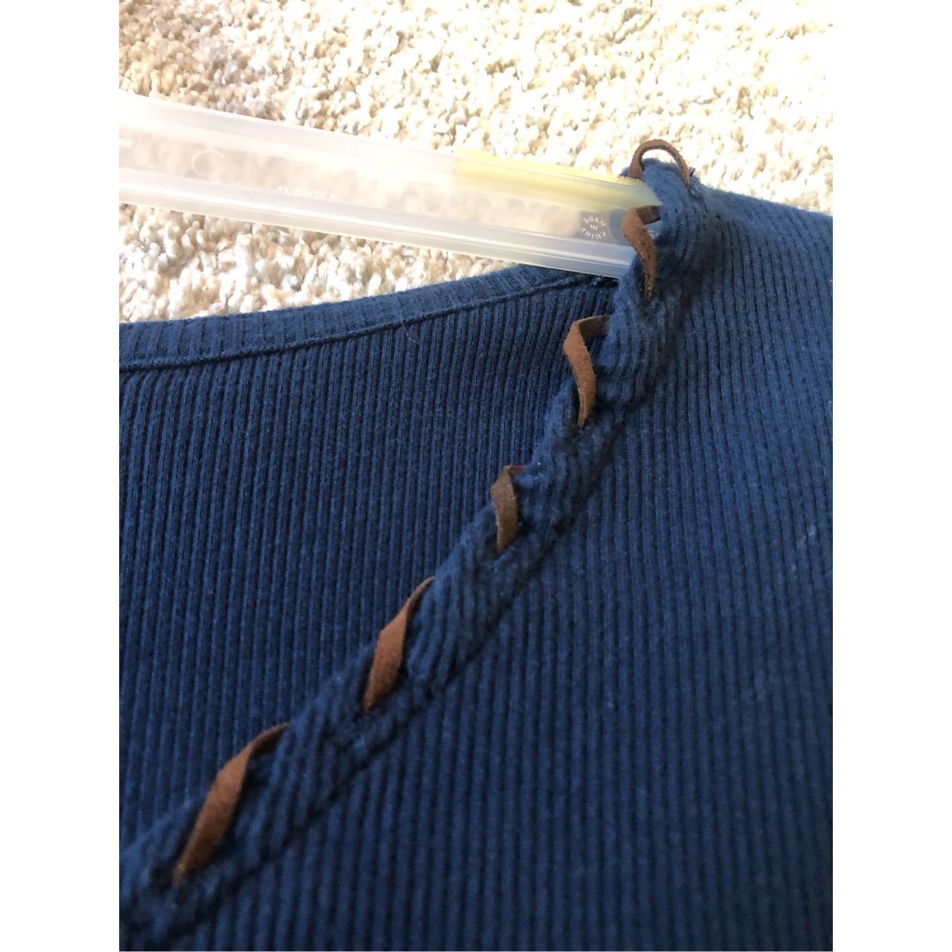 Chaps Chaps Women’s Navy Blue 3/4 Sleeve Crew Neck Blouse Size Lar Size L / US 10 / IT 46 - 4 Thumbnail