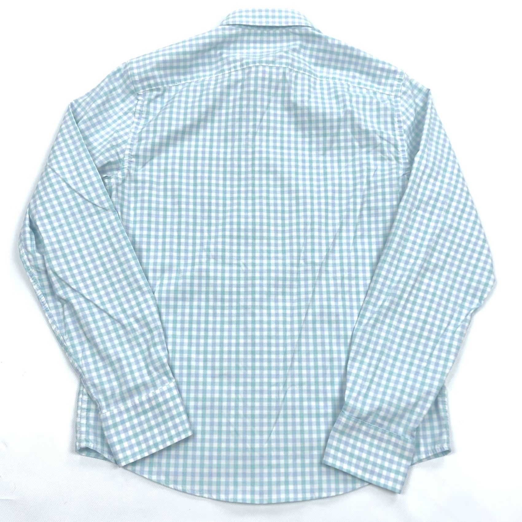 UNTUCKit UNTUCKit Montiglet Men's M Slim Fit Gingham Button-Down Shirt Aqua White Size US M / EU 48-50 / 2 - 7 Thumbnail