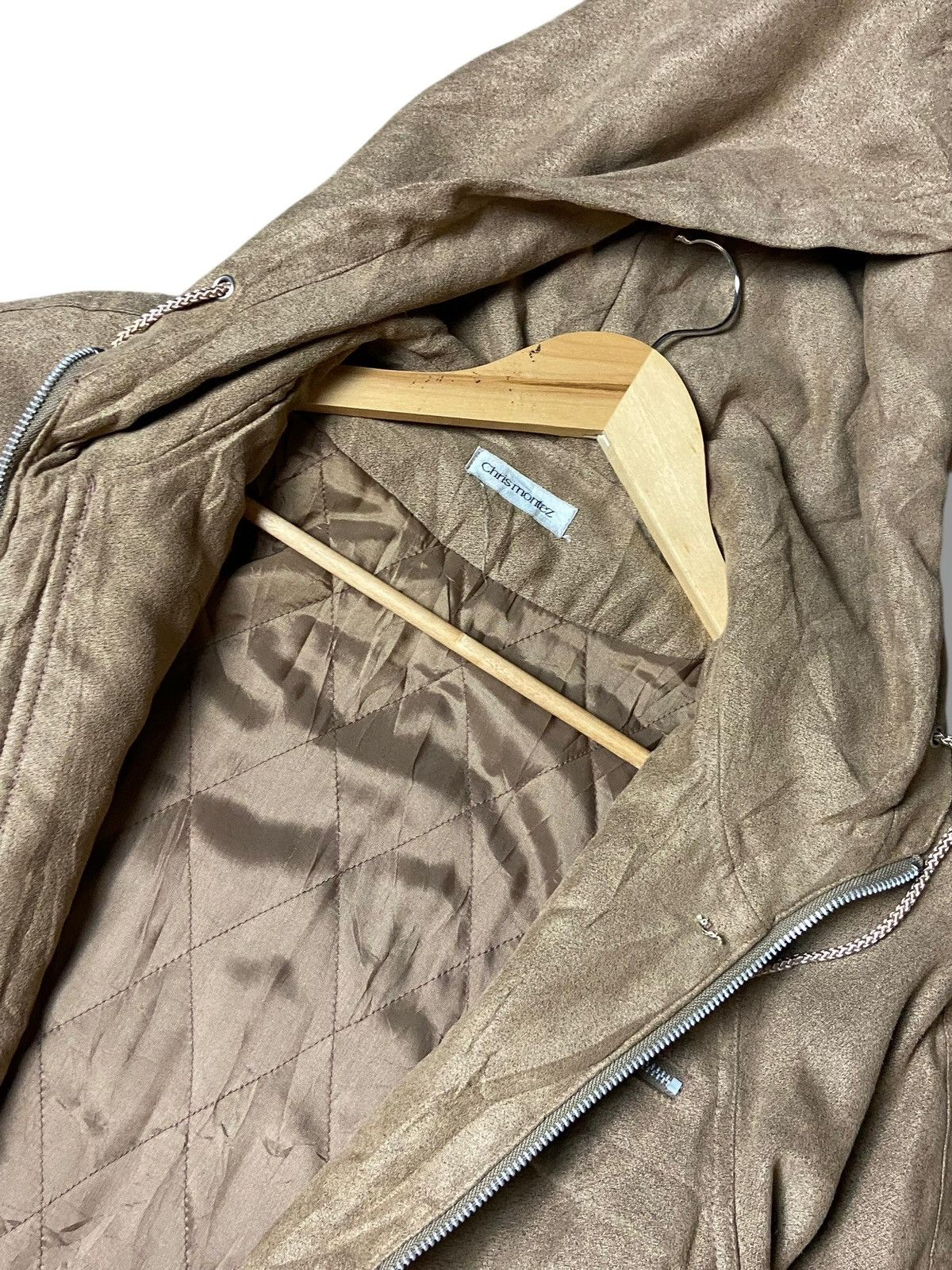 Japanese Brand × Leather × Vintage Vintage CHRIS MONTEZ Leather Suede Hooded Jacket (126) Size US XS / EU 42 / 0 - 3 Thumbnail