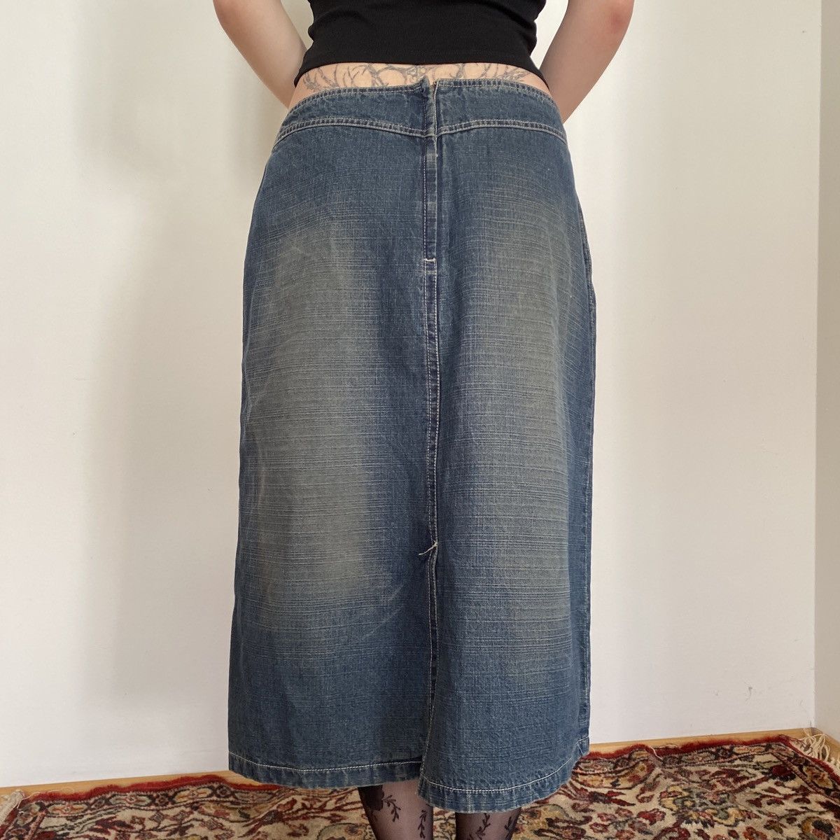Vintage Vintage denim blue maxi skirt Size 28" / US 6 / IT 42 - 2 Thumbnail