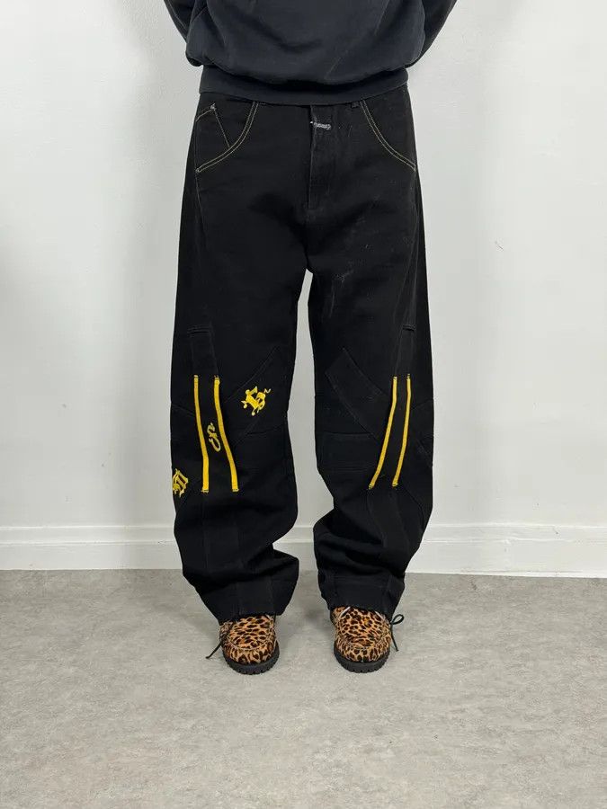 Marithe + Francois Girbaud 2000s Marithé + François Girbaud Black & Yellow Pants Size US 37 - 2 Thumbnail