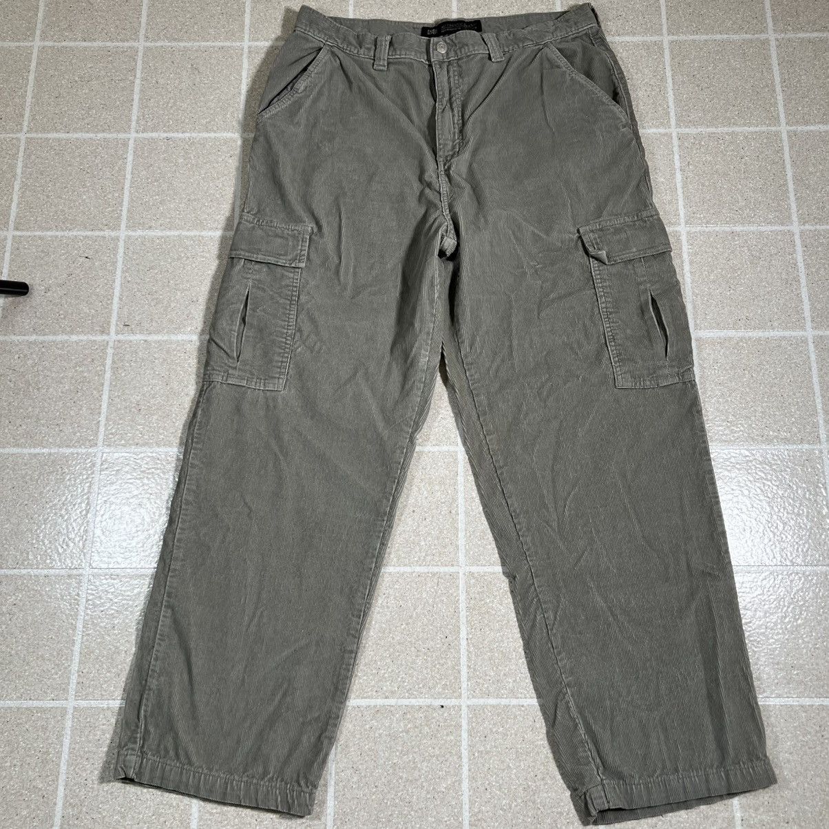 Faded Glory Vintage Baggy Corduroy Cargo Pants Grey GrungeY2k Skater Size US 34 / EU 50 - 1 Thumbnail