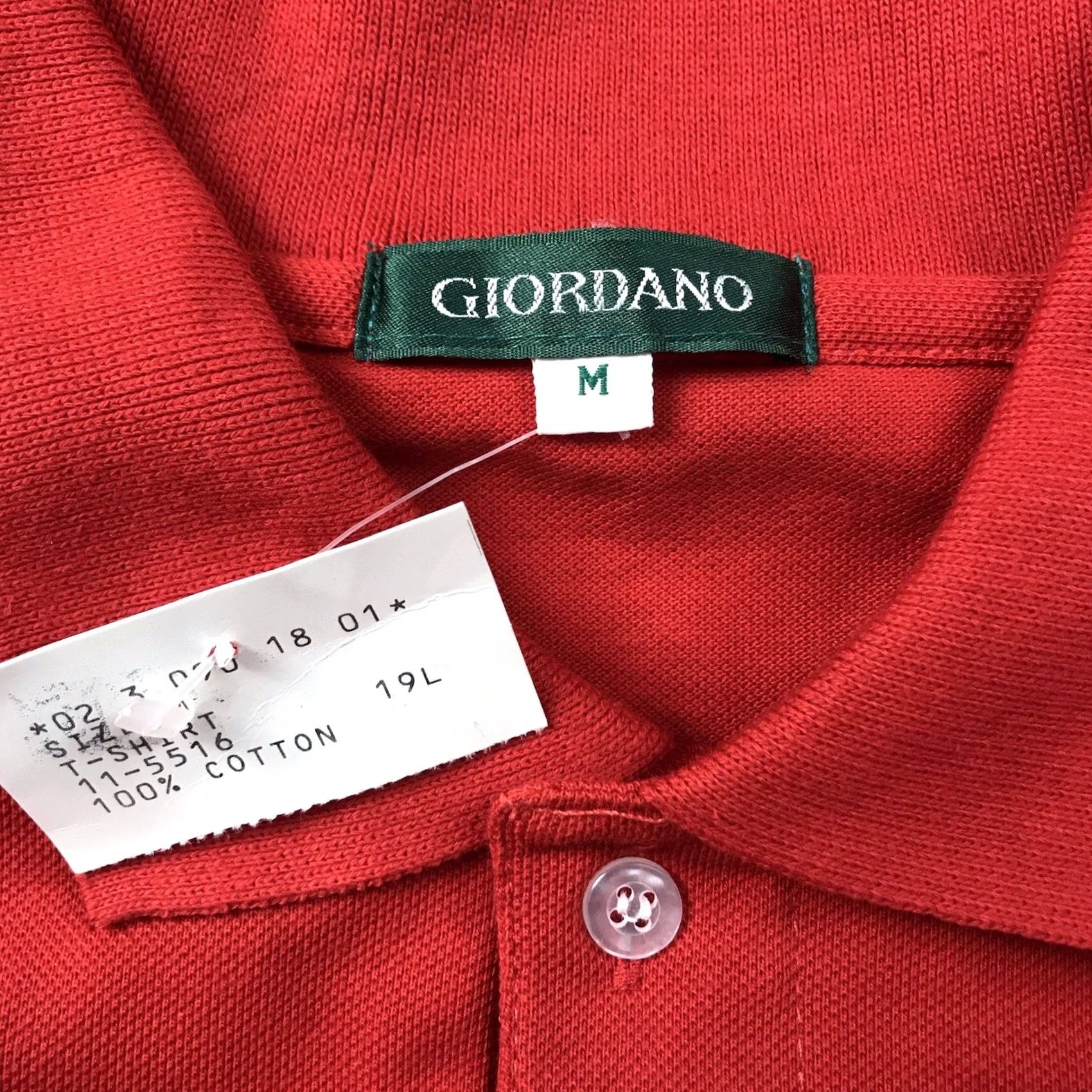 Vintage VINTAGE? No — Giordano Polo Shirt Golf Embroidered Red Men M Size 40R - 2 Thumbnail