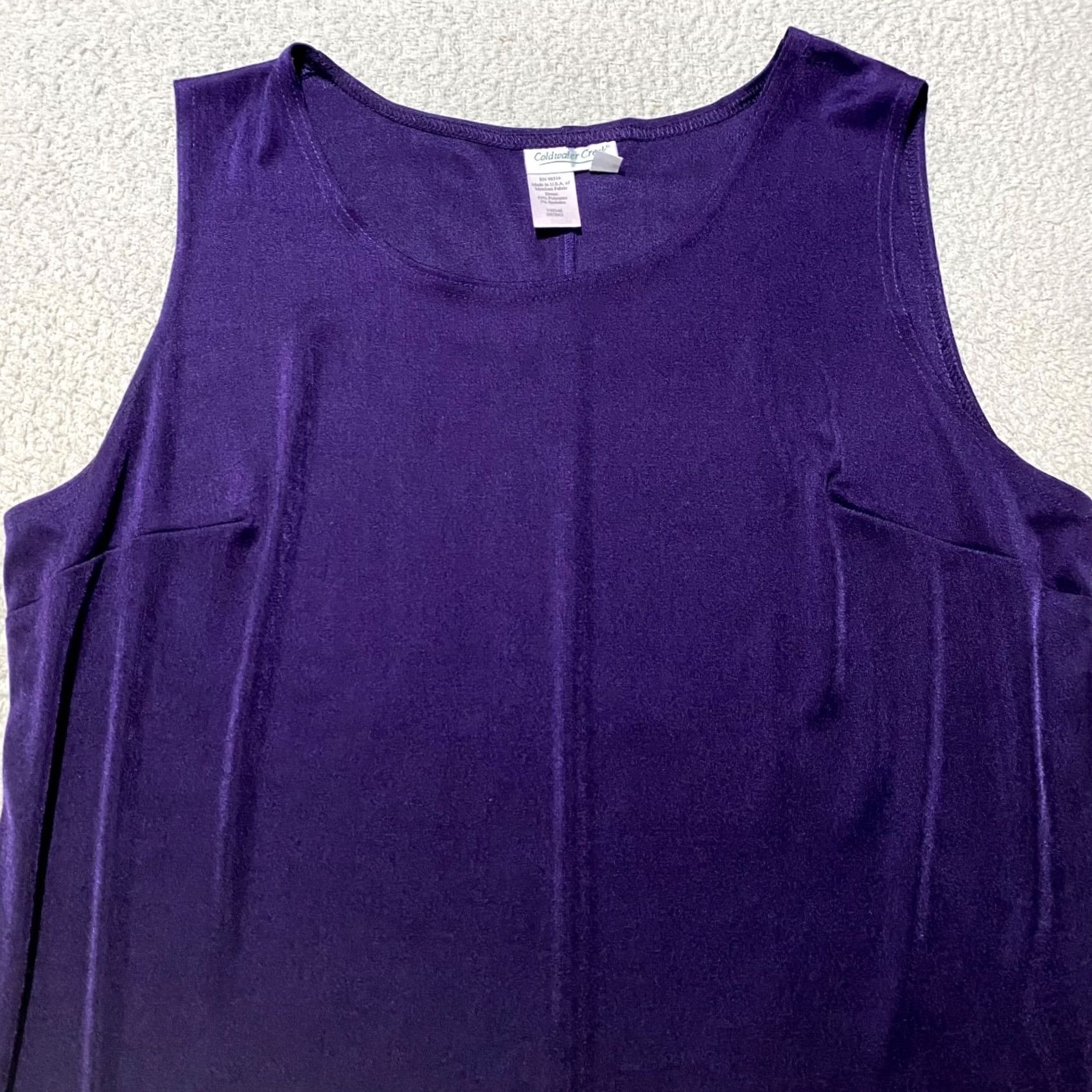 Coldwater Creek Coldwater Creek Womens Dress 1X Purple Sleeveless Round Neck Midi Sheath Plus Size Summer 1457 Size XL / US 12-14 / IT 48-50 - 7 Thumbnail