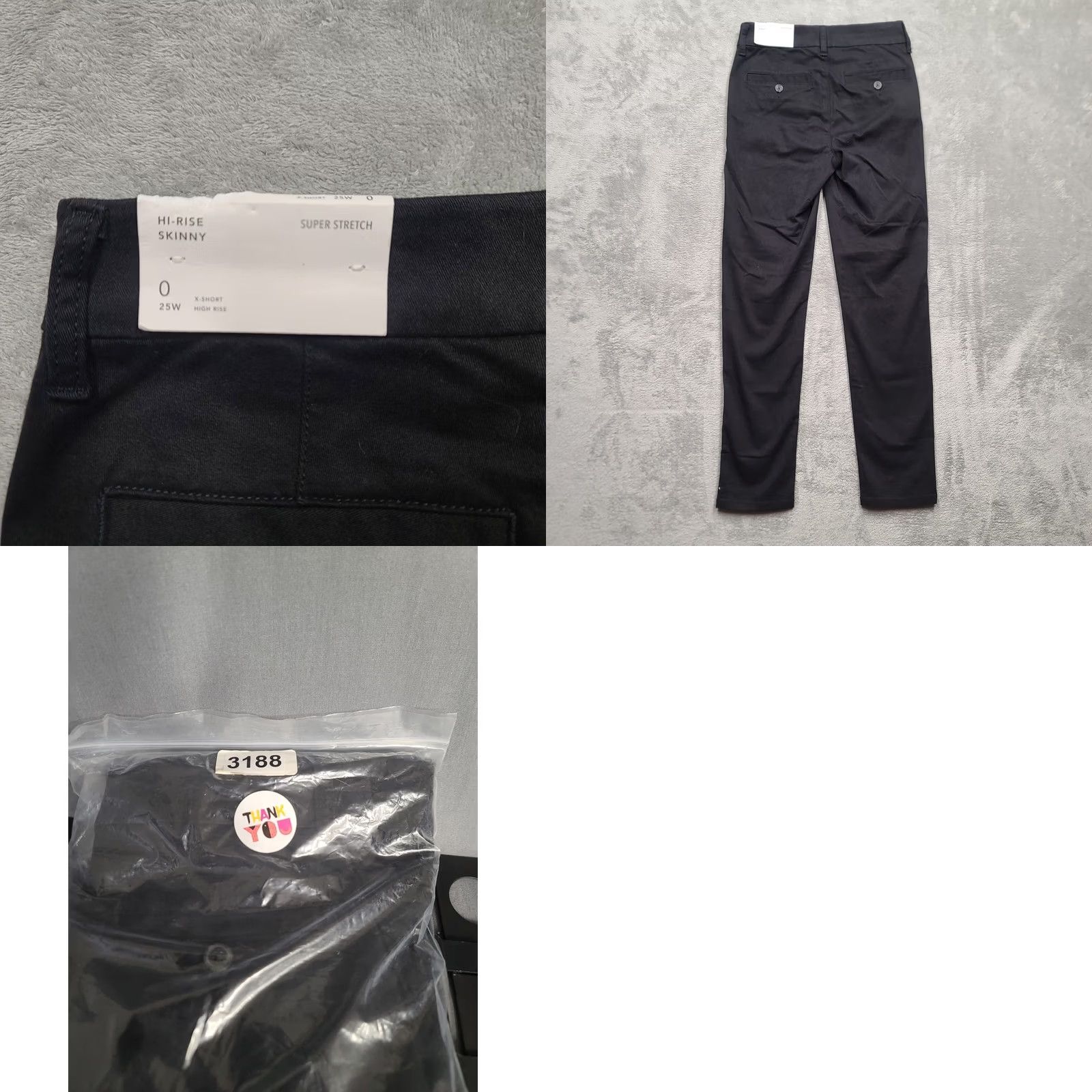 American Eagle Outfitters VINTAGE American Eagle Jeans Womens 25x27 Skinny High Rise Tapered Leg Super Stretch Jeans Black 90s Womens Size 42" / US 20 - 9 Thumbnail