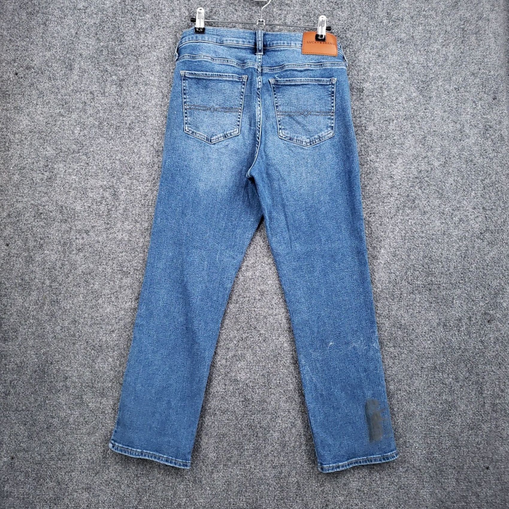 Lucky Brand Lucky Brand Jeans Womens 8 Crop Straight Leg Blue Denim Stretch 5-Pocket Regular Rise Zip Button Inseam 26.5in Medium Wash Size 8 Size 30" / US 8 / IT 44 - 2 Thumbnail