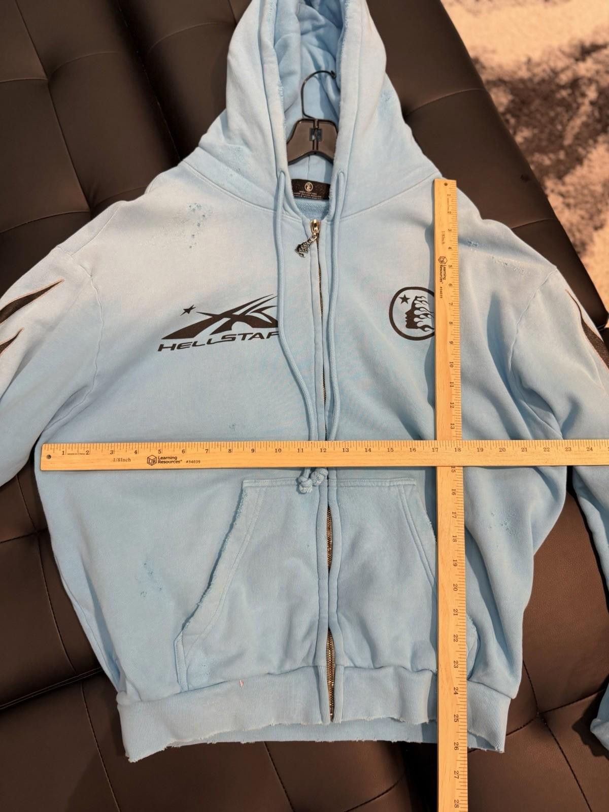 HELLSTAR Hellstar Heavyweight Fleece Gray Zip Hoodie Baby Blue Medium Size US M / EU 48-50 / 2 - 12 Thumbnail