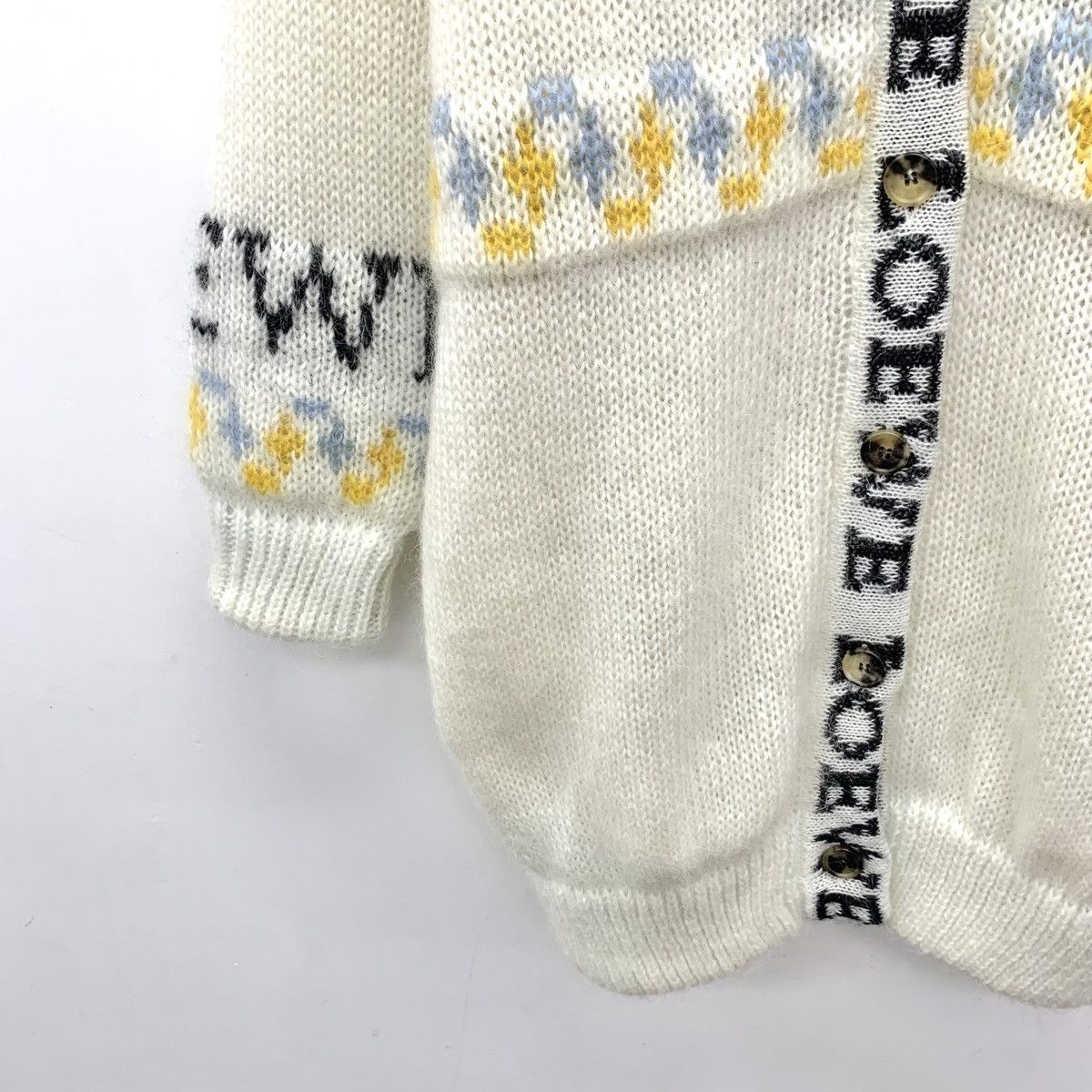Loewe Loewe Color-block Logo Mohair Knitted Cardigan K26WX Size XS / US 0-2 / IT 36-38 - 4 Thumbnail