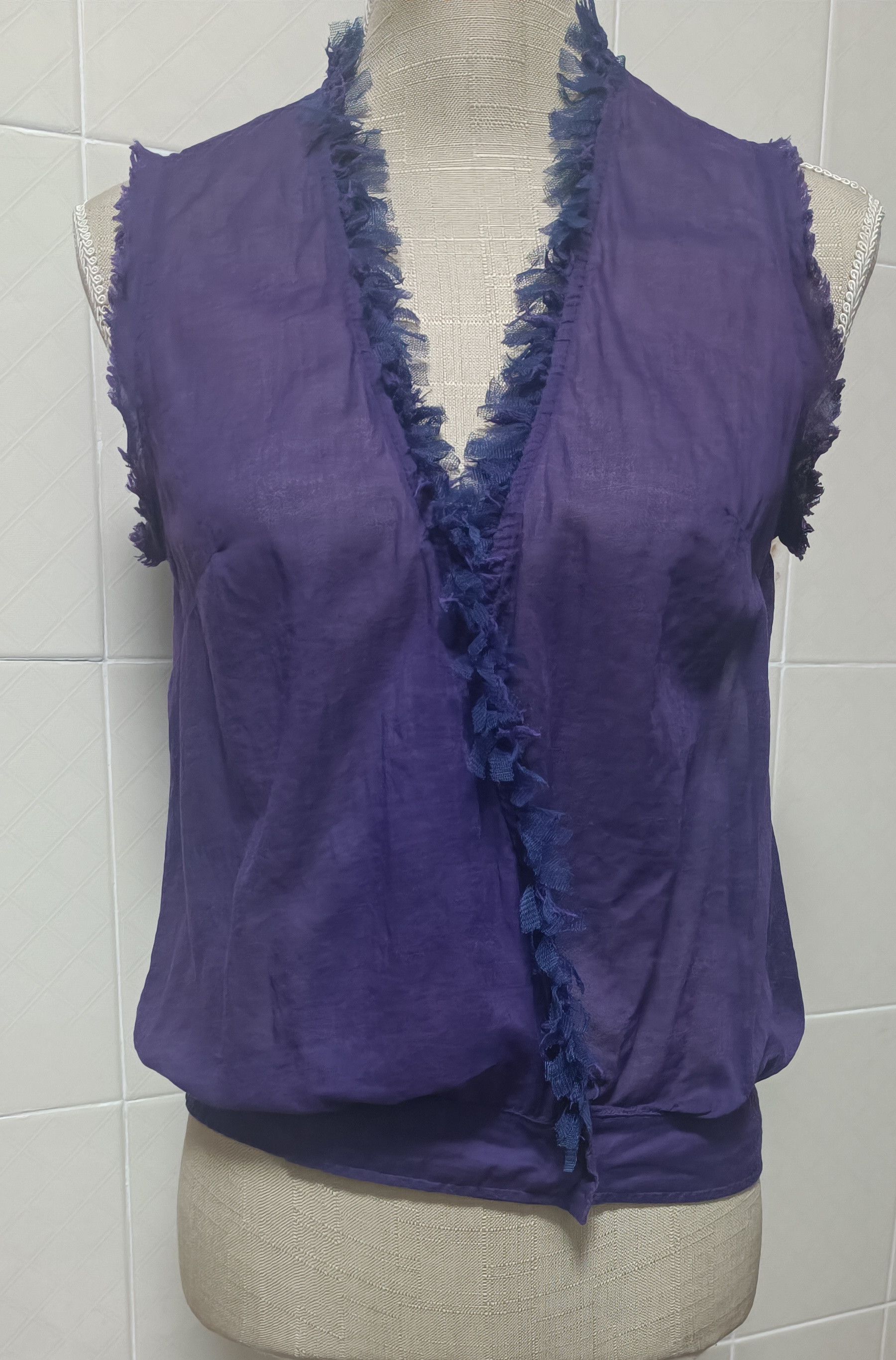 Jean Paul Gaultier Purple blouse with fringes Size M / US 6-8 / IT 42-44 - 1 Thumbnail